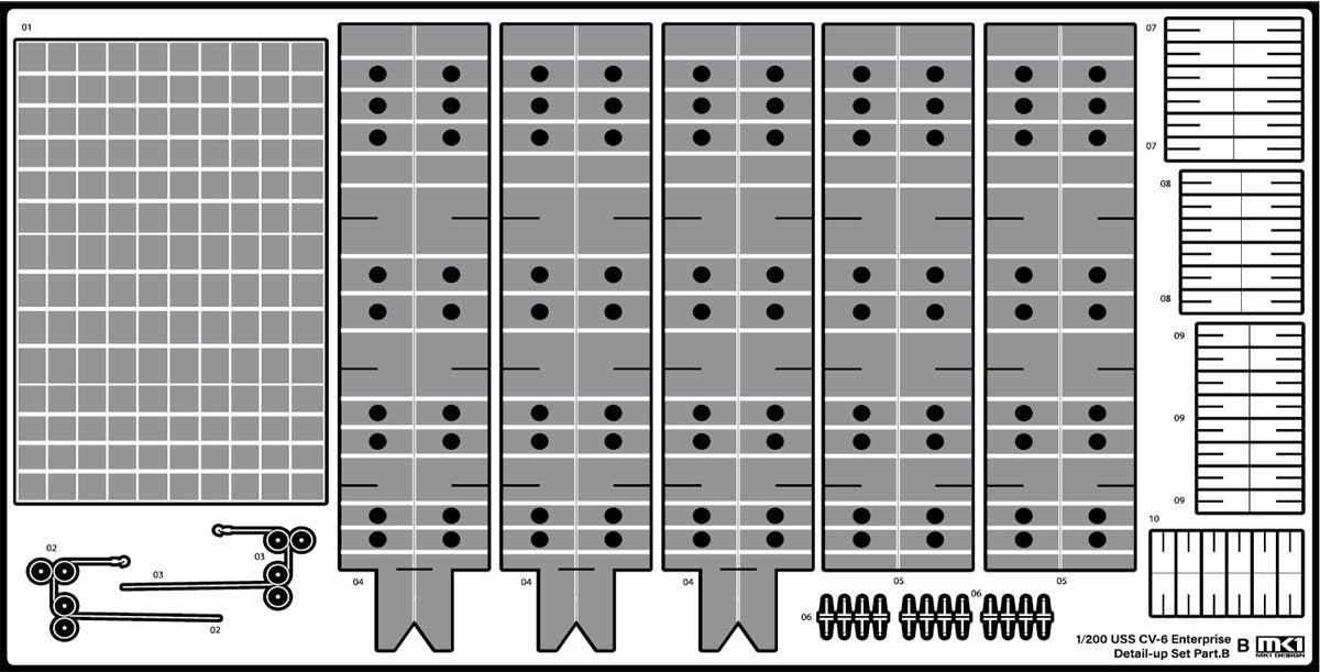 MK1 Design MD-20021 US Navy Aircraft Carrier CV-6 Enterprise Detail Up Parts Dx for Trumpeter 1/200 – imagen 50