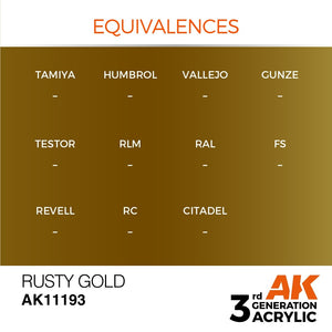 AK Interactive AK11193 RUSTY GOLD – METALLIC 17ml – image 3