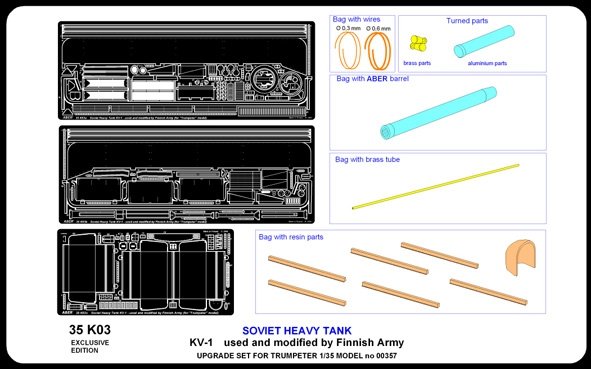 Aber 35K03 Char lourd soviétique KV-1 utilisé et modifié par l&amp;#39;armée finlandaise (1/35) – image 6