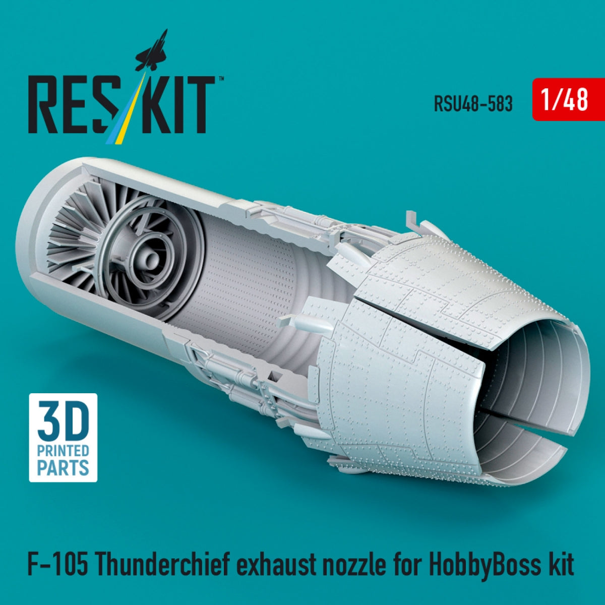 RESKIT RSU48-0583 F-105 Thunderchief exhaust nozzle for HobbyBoss kit (3D Printed) 1/48