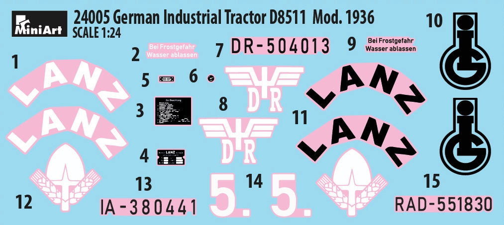 MiniArt 24005 GERMAN INDUSTRIAL TRACTOR D8511 MOD. 1936 1/24 – imagen 2