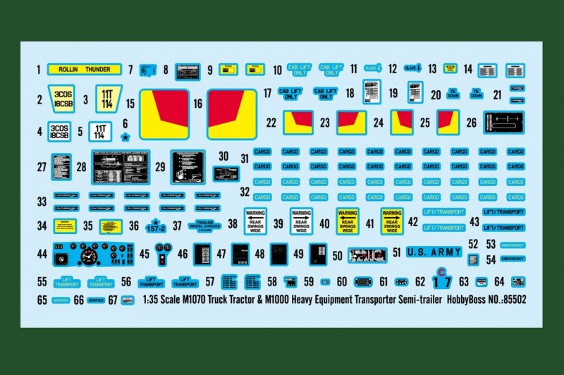 Hobby Boss 85502 M1070 Truck Tractor and M1000 HET Semi-trailer 1/35 – immagine 13