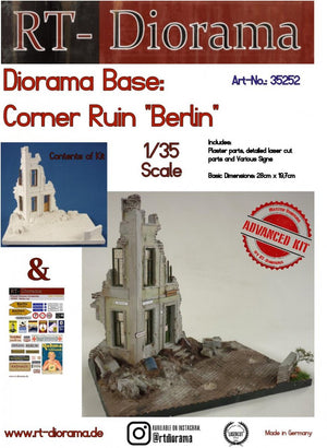 RT-Diorama 35252 Socle de diorama : Ruines d&amp;#39;angle de Berlin 1/35