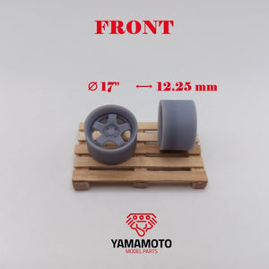 Yamamoto Model Parts YMPRIM5 Work Meister S1 2P 17&amp;quot; 4 Nuts 1/24 – imagen 2