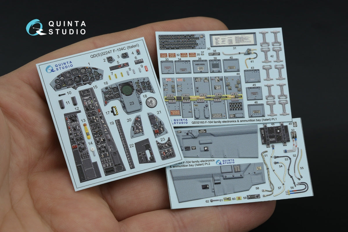 Quinta Studio QD32247 F-104C 3D-Printed &amp;amp; coloured Interior on decal paper (Italeri) 1/32 – imagen 2