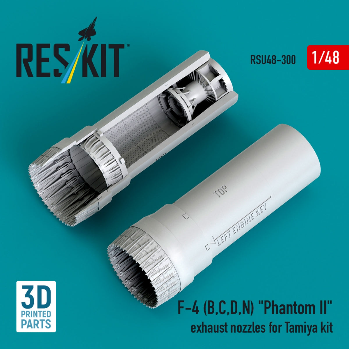 RESKIT RSU48-0300 F-4 (B, C, D, N) « Phantom II » tuyères d&amp;#39;échappement pour maquette Tamiya (impression 3D) 1/48