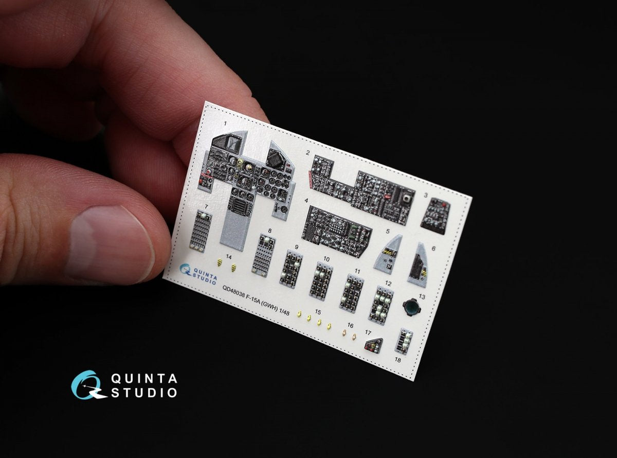 Quinta Studio QD48038 F-15A 3D-Printed &amp;amp; coloured Interior on decal paper (for GWH kit) 1/48 – imagen 7