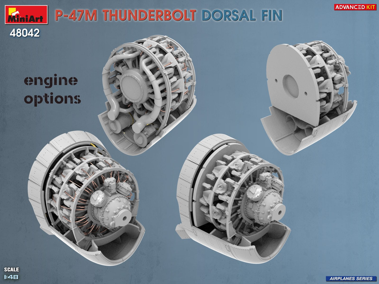 MiniArt 48042 P-47M Thunderbolt Dorsal Fin Advanced Kit 1/48 – Bild 9