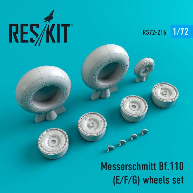 RESKIT RS72-0216 Jeu de roues Bf.110 (E/F/G) 1/72