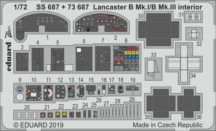 Intérieur du Lancaster B Mk. I/B Mk. III Eduard SS687, échelle 1/72, AIRFIX
