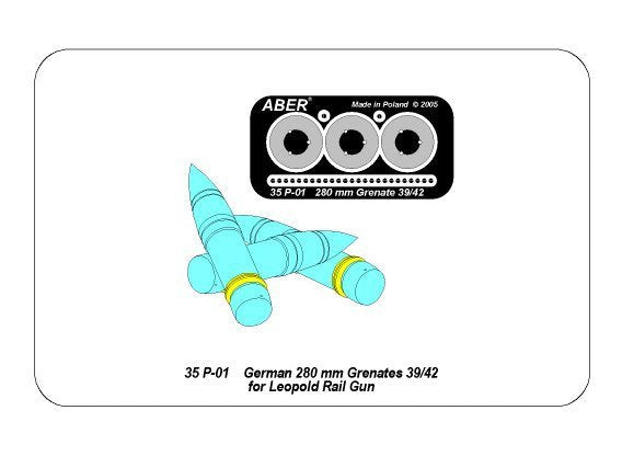 Aber 35P-01 German 280mm Grenates 39/42 for Leopold Rail Gun – immagine 5