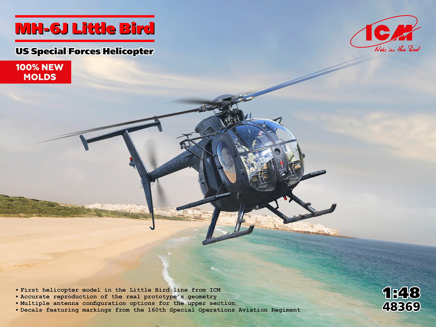 ICM 48369 MH-6J Little Bird, US Special Forces Helicopter (100% new molds) 1/48