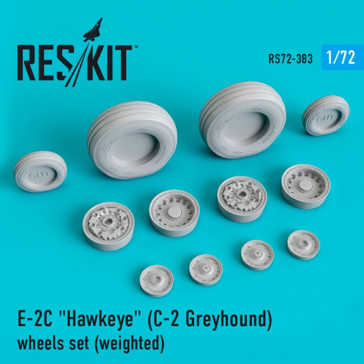 RESKIT RS72-0383 E-2C « HAWKEYE » (C-2 GREYHOUND) JEU DE ROUES (LESTÉ) 1/72