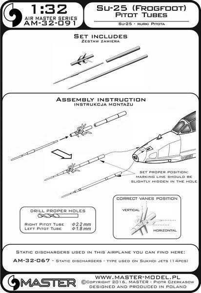 Master AM-32-091 Su-25 (Frogfoot) - Tubes pilotes 1/32 – image 4
