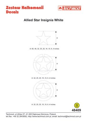 Techmod 48409 - Allied Star Insignia White 1/48 – Bild 2