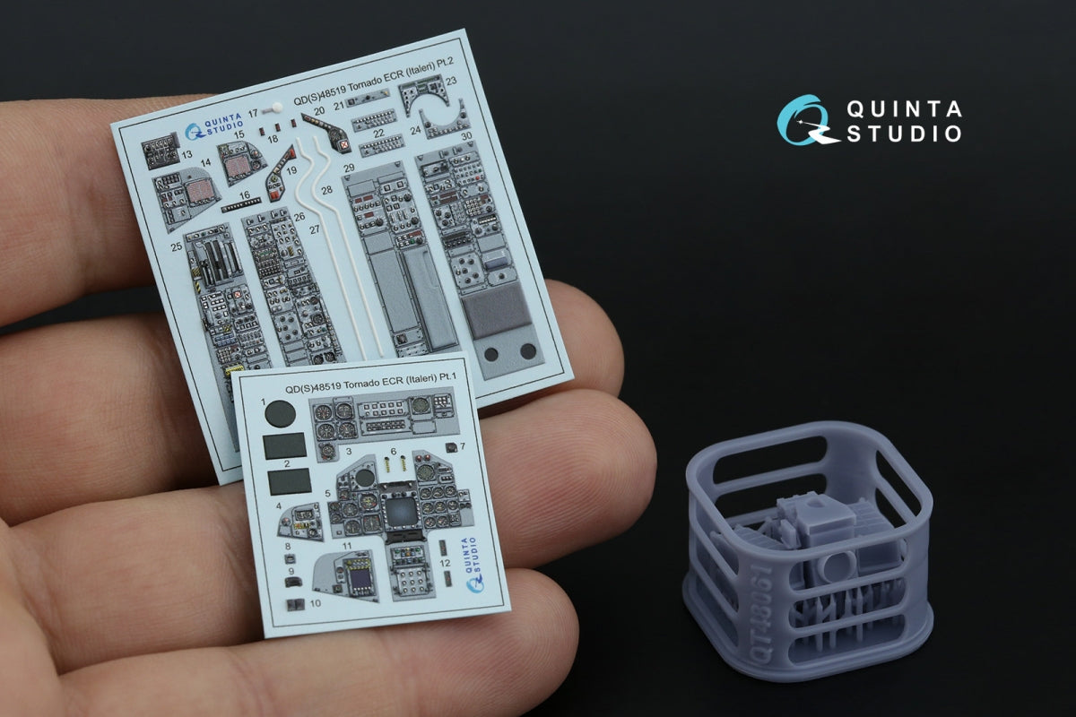 Quinta Studio QDS+48519 Tornado ECR 3D-Printed coloured Interior on decal paper (Italeri) (small version) (with 3D-printed resin parts) 1/48 – immagine 2