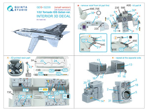 Quinta Studio QDS+32230 Tornado IDS Italian 3D-Printed &amp;amp; coloured Interior on decal paper (Italeri) (Small version) (with 3D-printed resin parts) 1/32 – zdjęcie 3