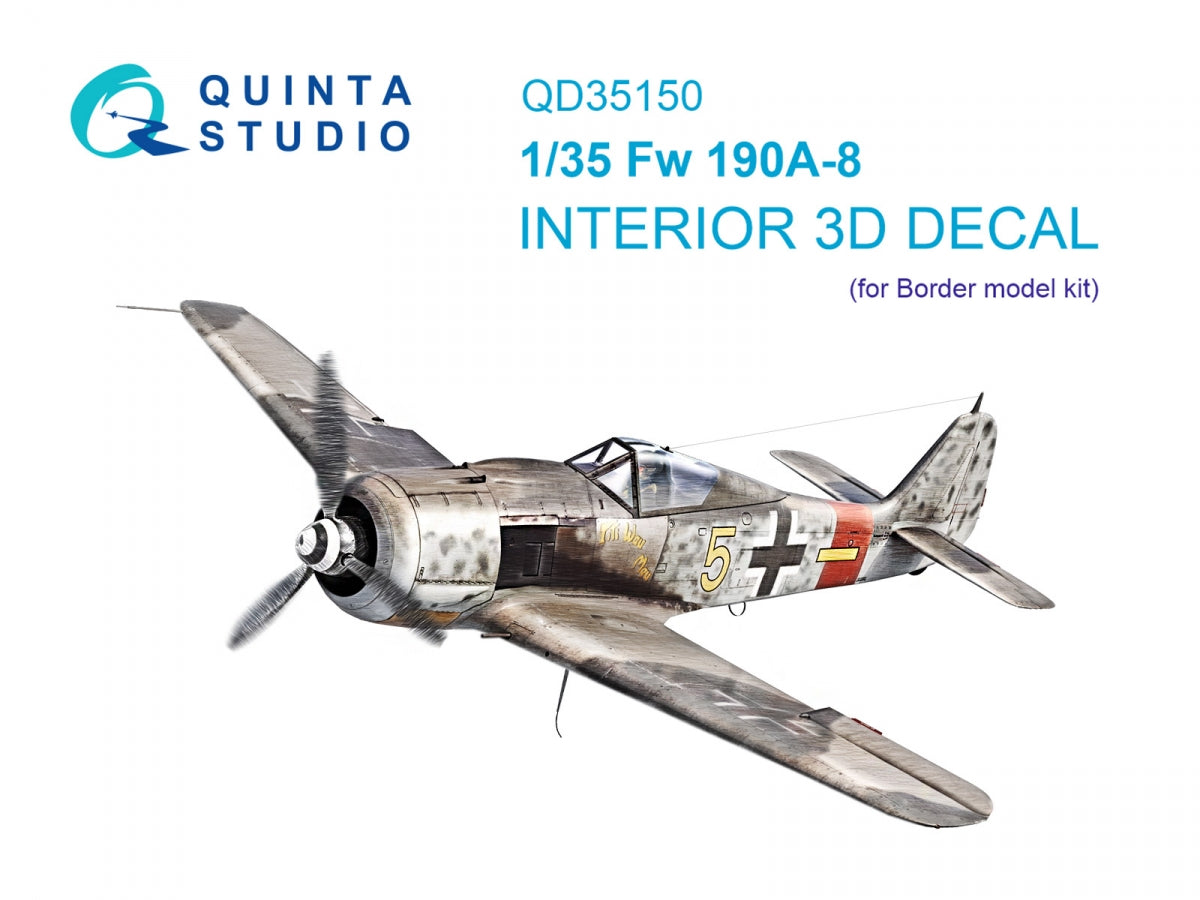 Quinta Studio QD35150 Fw 190A-8 interior 3D decals Border Model 1/35