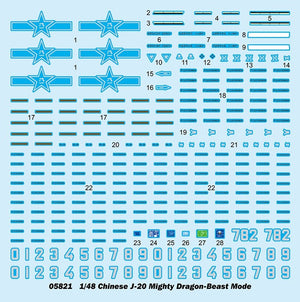 Trumpeter 05821 Chinese J-20 Mighty Dragon-Beast Mode 1/48 – imagen 3