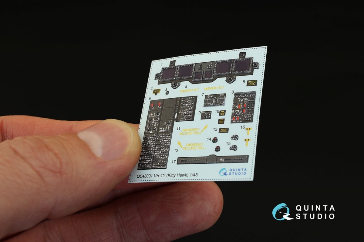 Quinta Studio QD48091 UH-1Y Venom 3D-Printed &amp;amp; coloured Interior on decal paper (for Kitty Hawk kit) 1/48 – Bild 5