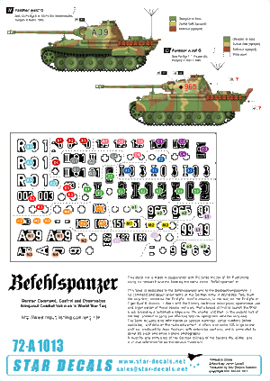 Star Decals 72-A1013 Befehlspanzer # 4. German Command 1/72 – immagine 3