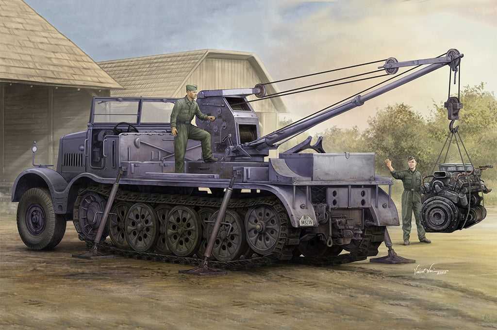 Trumpeter 09576 Schwerer Zugkraftwagen 18 t avec 6 t Billstein-Crane, Sd.Kfz.9/1 1/35