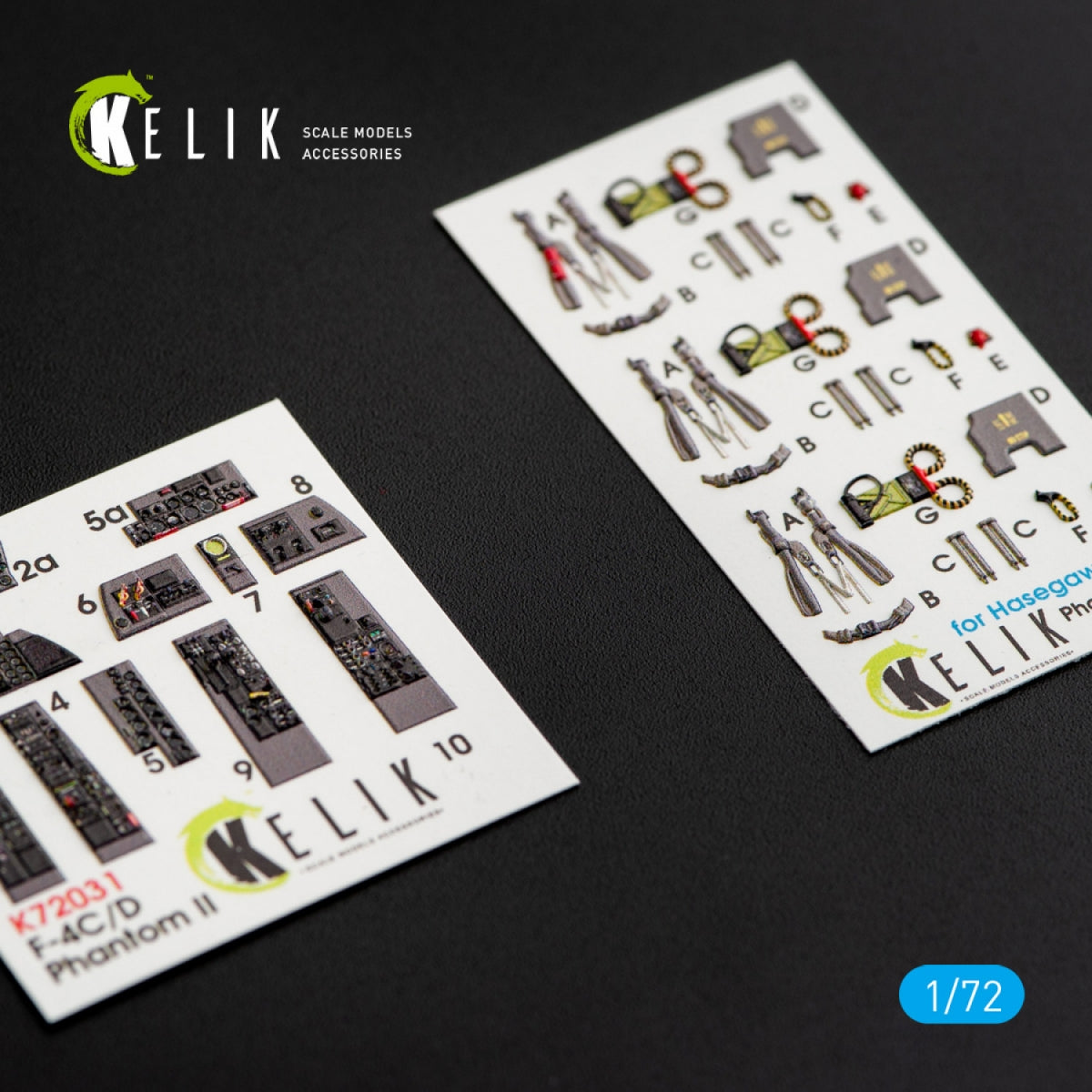 KELIK K72031 F-4(C,D) &amp;quot;PHANTOM II&amp;quot; INTERIOR 3D DECALS FOR HASEGAWA KIT 1/72 – immagine 2