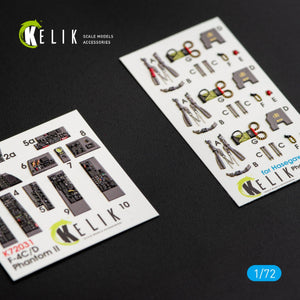 KELIK K72031 F-4(C,D) &amp;quot;PHANTOM II&amp;quot; INTERIOR 3D DECALS FOR HASEGAWA KIT 1/72 – immagine 2