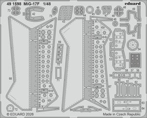 Eduard 491598 MiG-17 F PE Parts for KINETIC 1/48