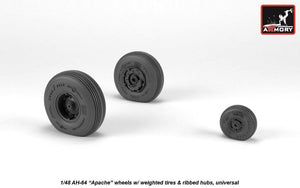 Armory Models AW48331 AH-64 Apache wheels w/ weighted tires, ribbed hubs 1/48 – imagen 3