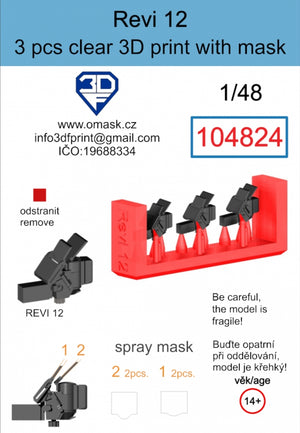 Omask 104824 Revi 12 Impression 3D transparente (3 pièces) 1/48 – image 2