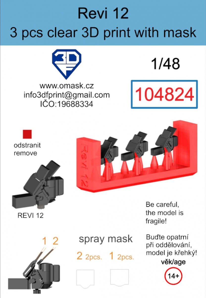 Omask 104824 Revi 12 Impression 3D transparente (3 pièces) 1/48 – image 2
