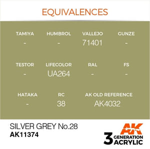 AK Interactive AK11374 Silver Grey No.28 17ml – zdjęcie 3