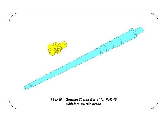 Canon de 75 mm allemand Aber 72L-56 pour PaK40 avec frein de bouche tardif, échelle 1/72 – image 7