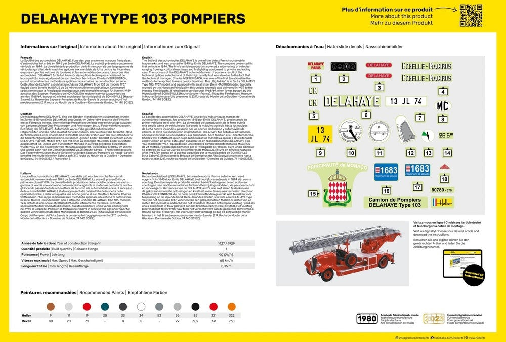 Heller 56780 Delahaye Type 103 Pompiers - Kit de démarrage 1/24 – image 3
