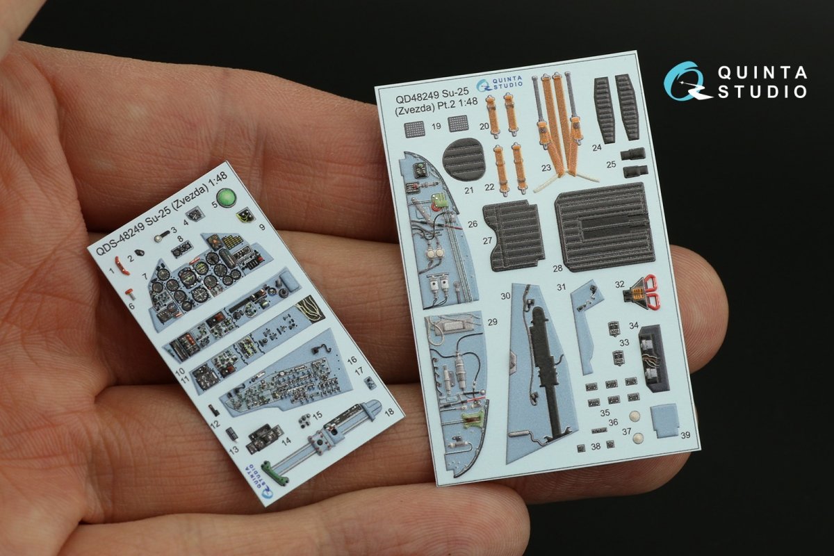 Quinta Studio QD48249 Su-25 3D-Printed &amp;amp; coloured Interior on decal paper (Zvezda) 1/48 – immagine 8