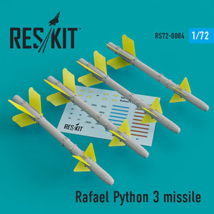 RESKIT RS72-0084 PYTHON 3 MISSILES (4 PIÈCES) 1/72