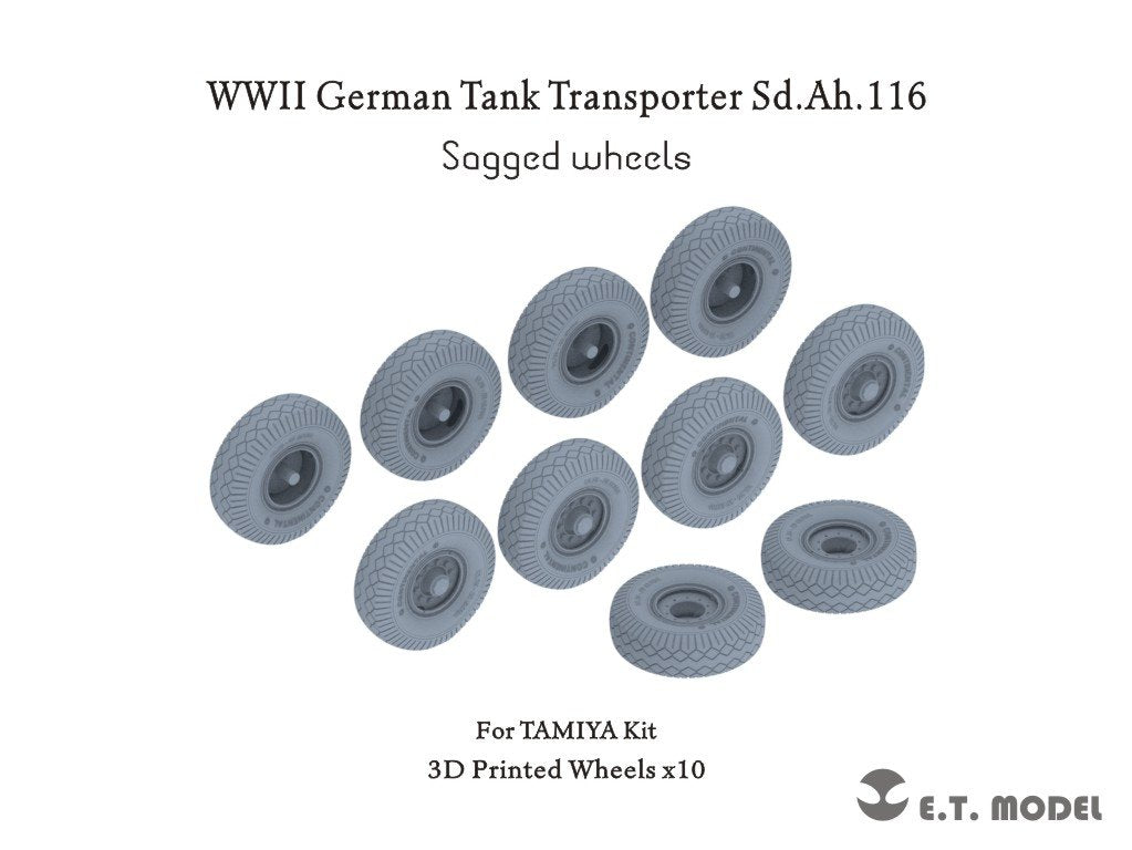 E.T. Model P35-123 WWII German Tank Transporter Sd.Ah.116 Sagged wheels For TAMIYA Kit 1/35