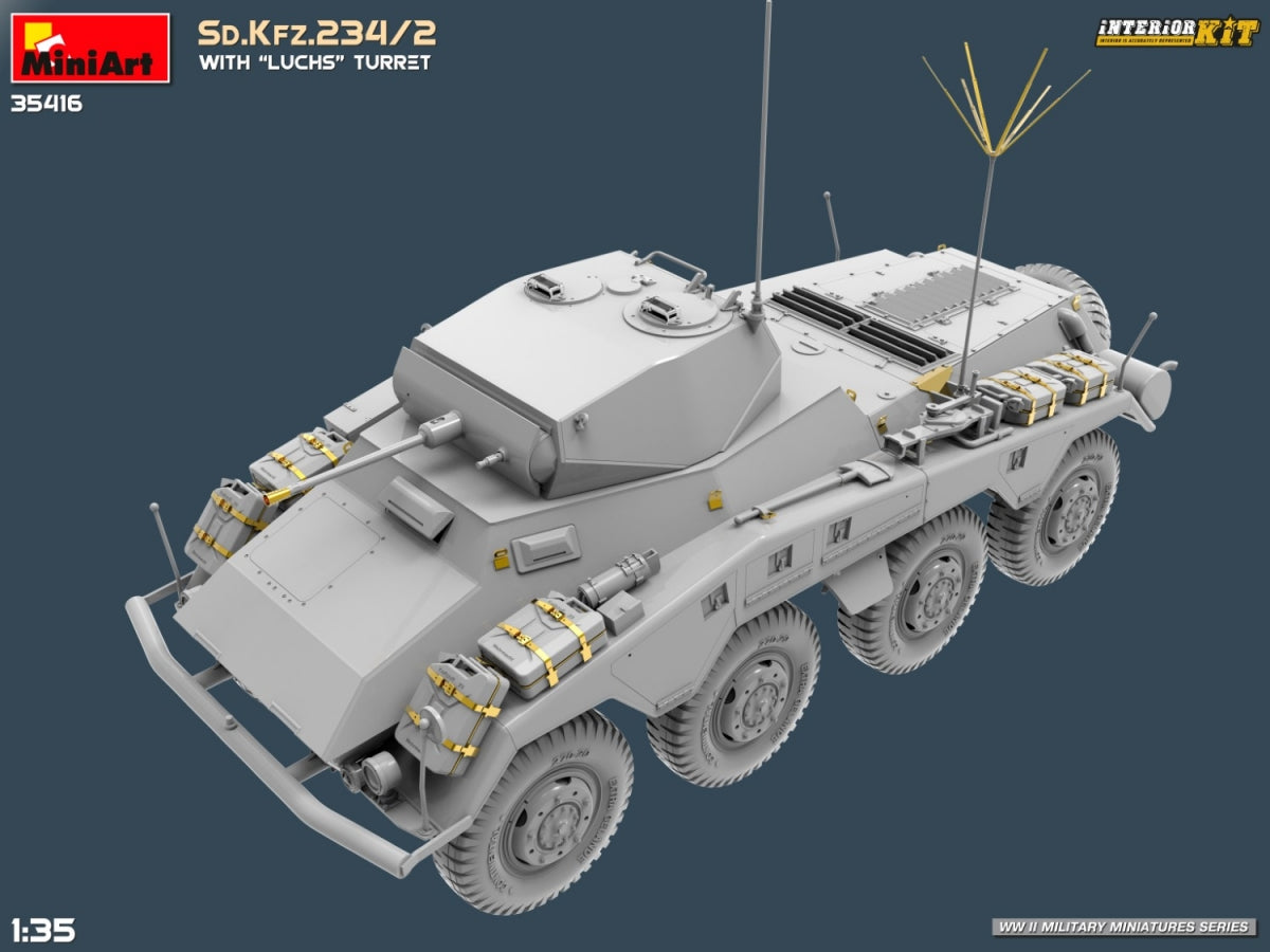 MiniArt 35416 Sd.Kfz.234/2 WITH LUCHS TURRET. INTERIOR KIT 1/35 – zdjęcie 8