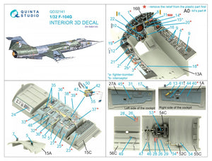 Quinta Studio QD32141 F-104G 3D-Printed &amp;amp; coloured Interior on decal paper (Italeri) 1/32 – imagen 2