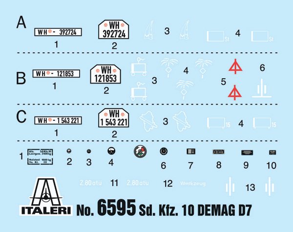 Italeri 6595 Sd. Kfz. 10 Demag D7 with 7,5 cm leIG 18 and crew 1/35 – imagen 6