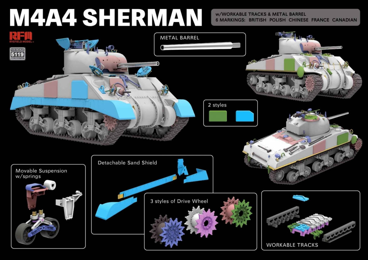 Rye Field Model 5119 M4A4 Sherman 1/35 – Bild 2