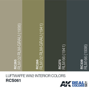 AK Interactive RCS061 LUFTWAFFE WW2 INTERIOR COLORS SET 4x10ml – immagine 2