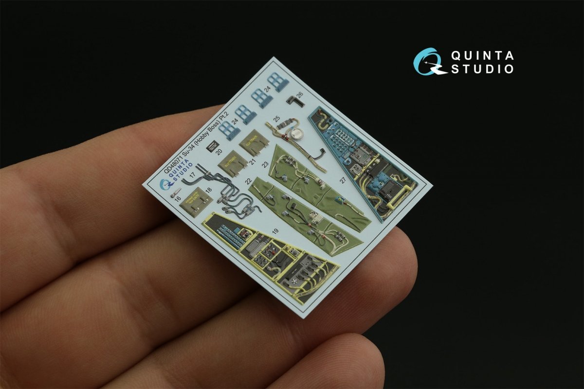 Quinta Studio QD48071 Su-34 3D-Printed &amp;amp; coloured Interior on decal paper (HobbyBoss) 1/48 – imagen 4