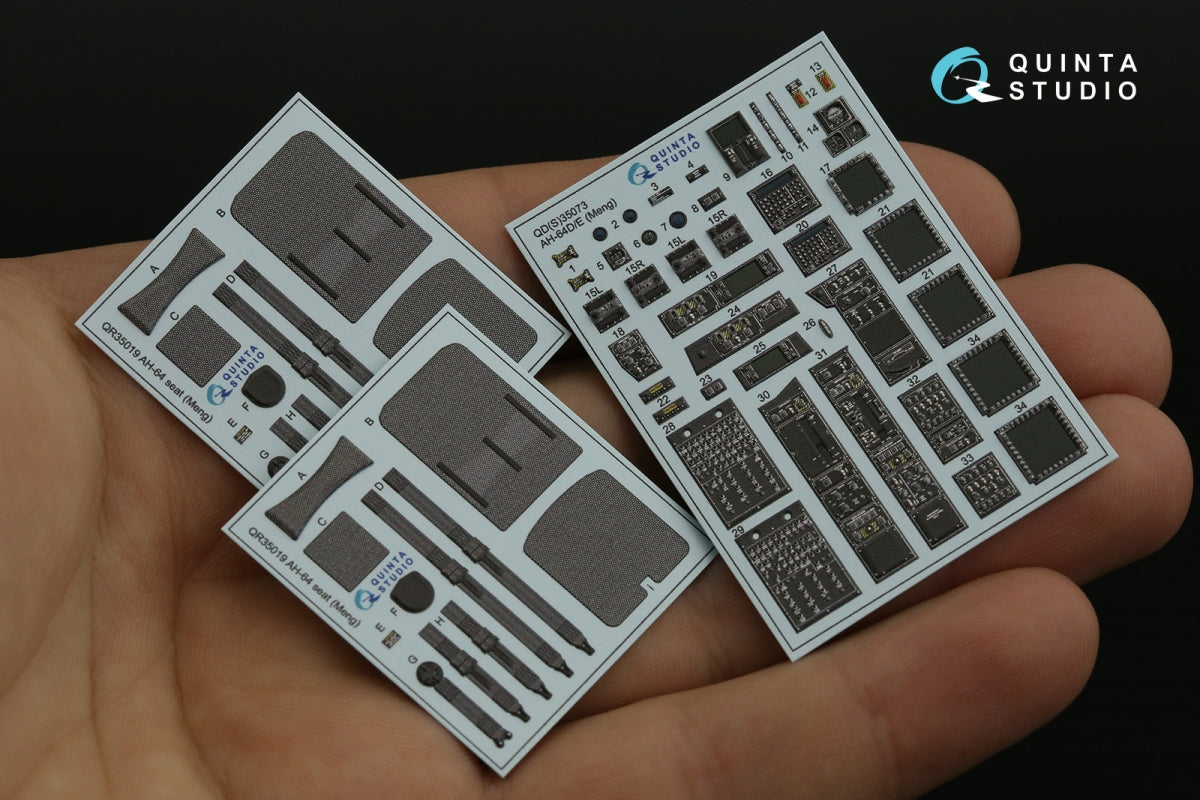 Quinta Studio QD35073 AH-64D/E 3D-Printed &amp;amp; coloured Interior on decal paper (Meng) 1/35 – imagen 4