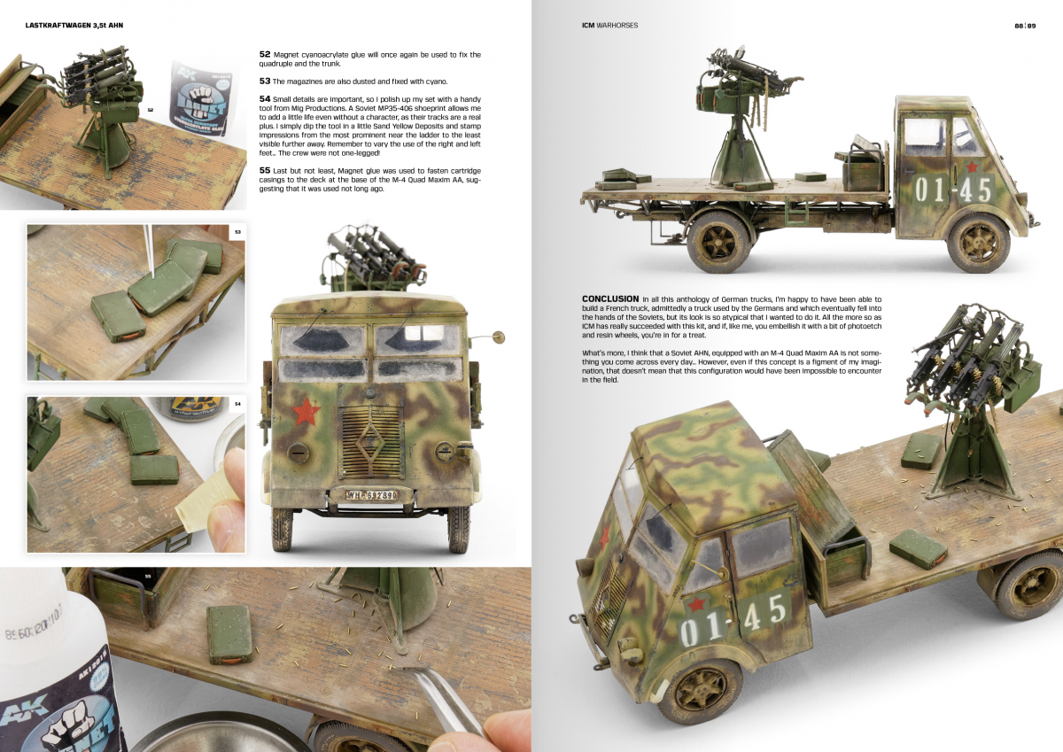 AK Interactive AK130011 ICM – HOW TO PAINT &amp;amp; WEATHER WW2 TRUCKS WARHORSES - English – immagine 4