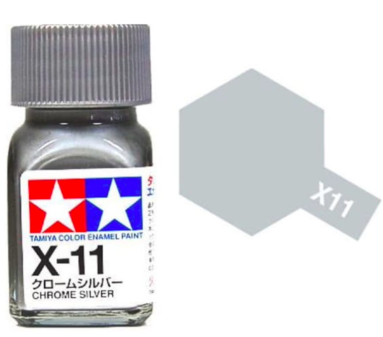 Peinture émail Tamiya X11 Chrome Silver (80011)