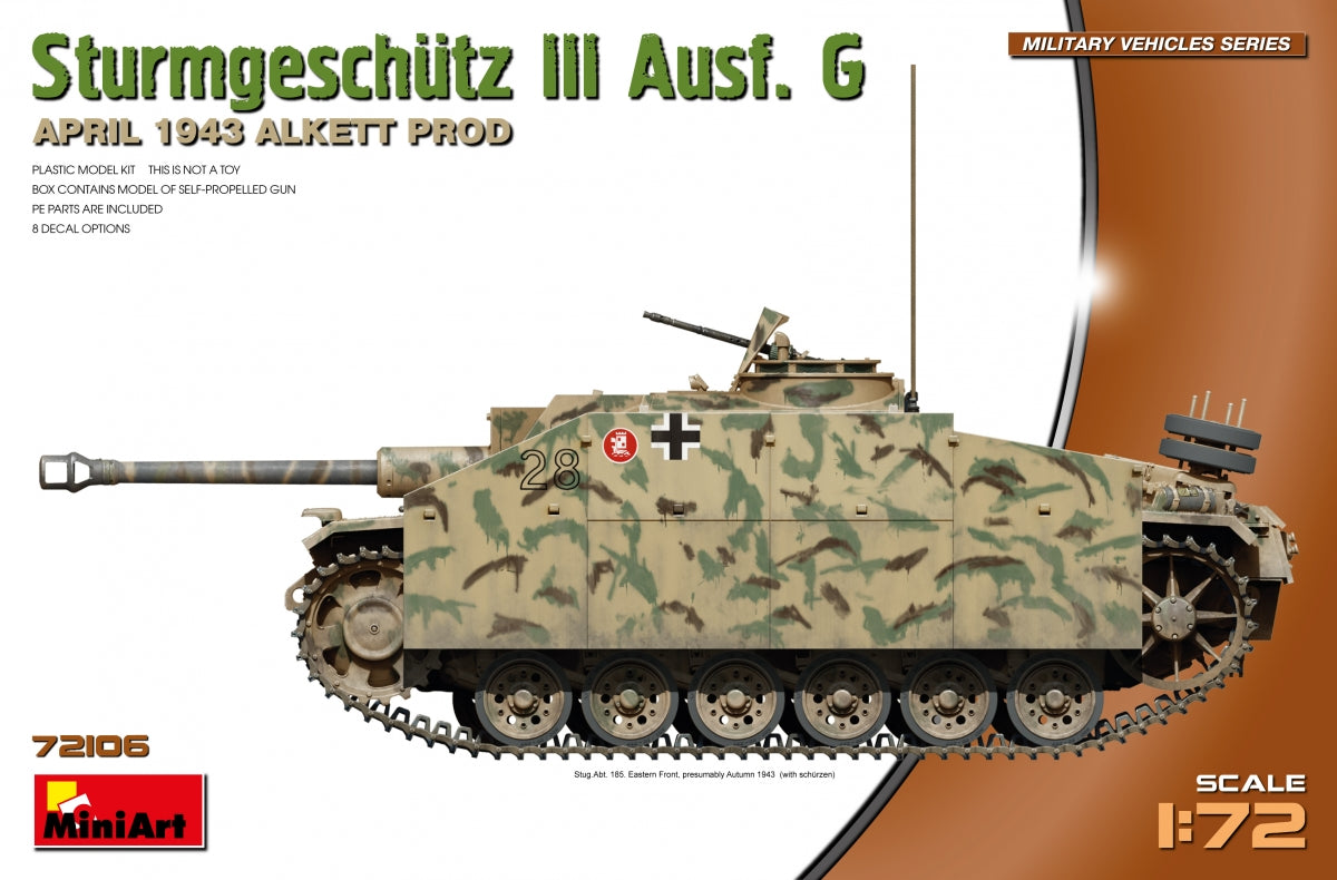 MiniArt 72106 STURMGESCHUTZ III AUSF. G, APRIL 1943 ALKETT PROD. 1/72