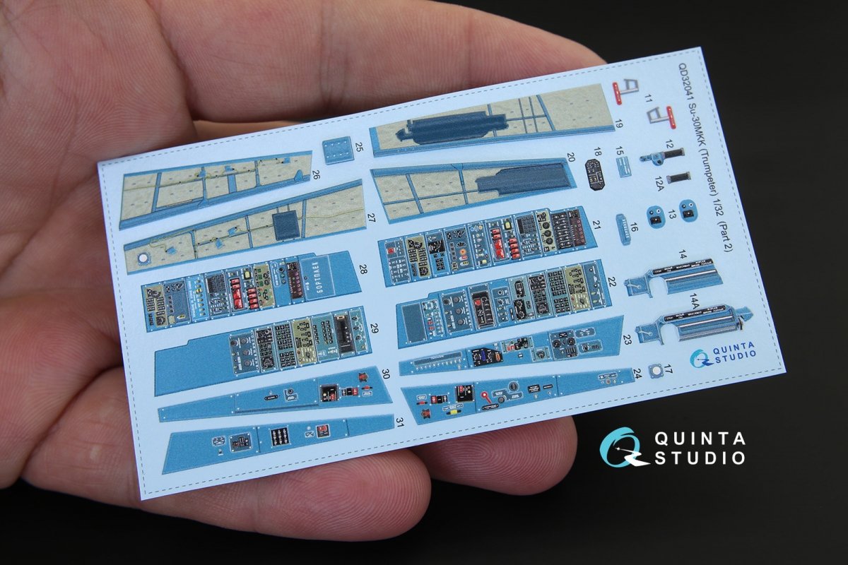 Quinta Studio QD32041 Su-30MKK 3D-Printed &amp;amp; coloured Interior on decal paper (for Trumpeter kit) 1/32 – Bild 5
