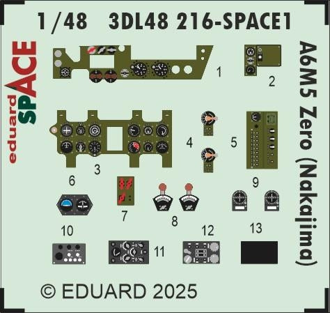 Eduard 3DL48216 A6M5 Zero (Nakajima) SPACE FINE MOLDS 1/48 – Bild 3